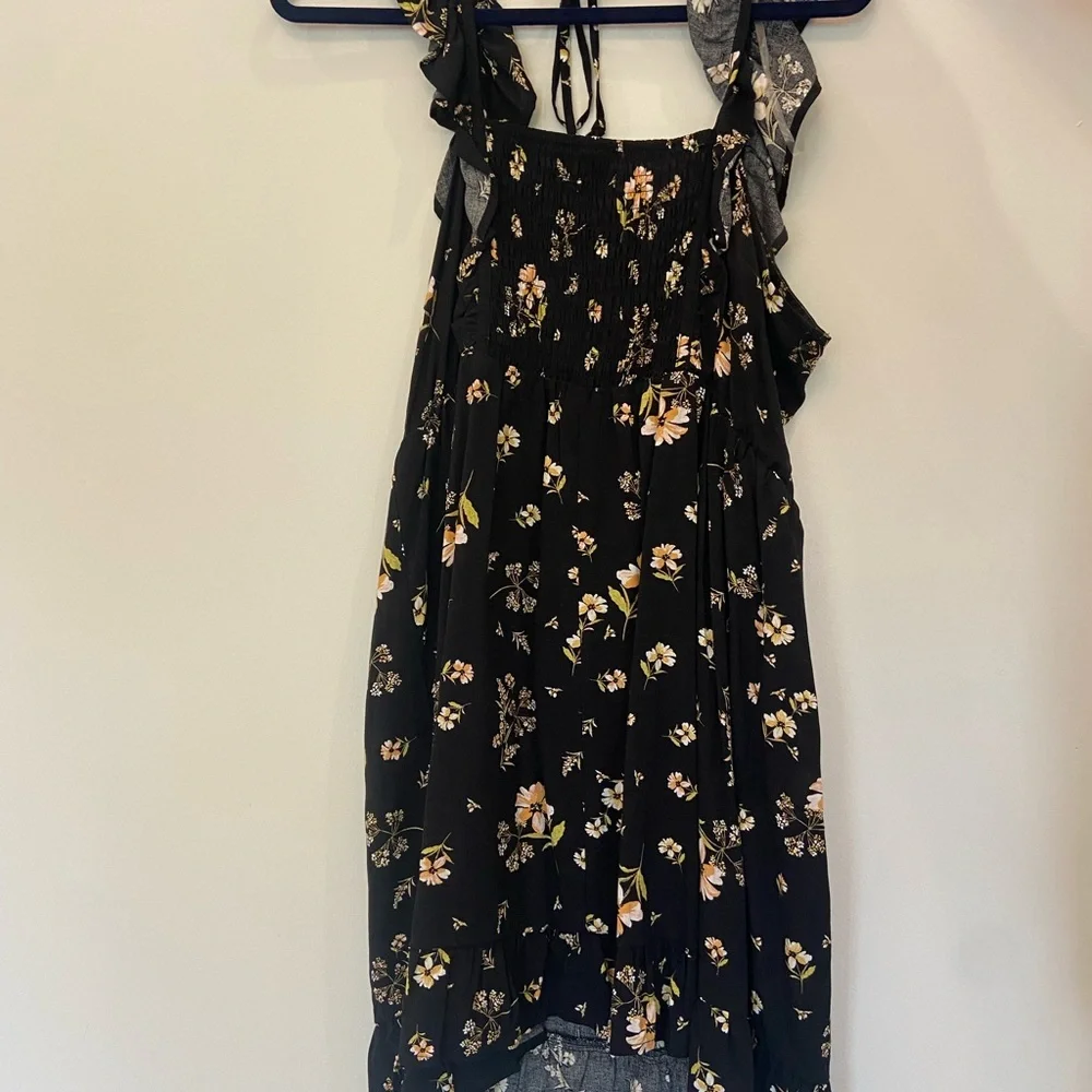 Wild Fable Black and Yellow Ruffled Mini Dress - Picture 3 of 5